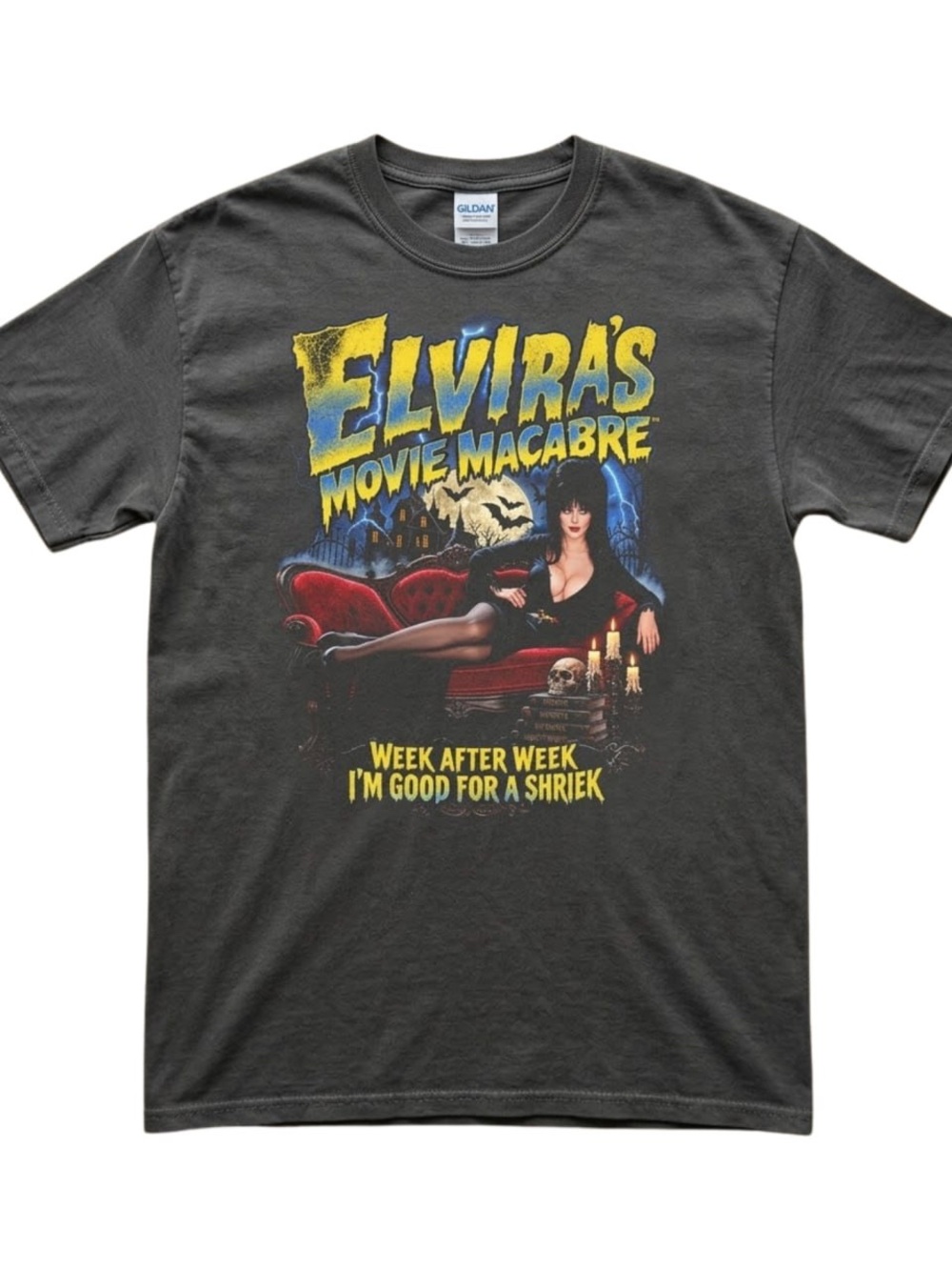 Gildan Elvira Movie retro horror Graphic Tee